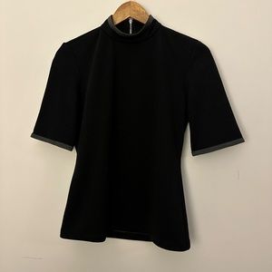 Doncaster Mock Neck Short Sleeve Shirt, Size 8